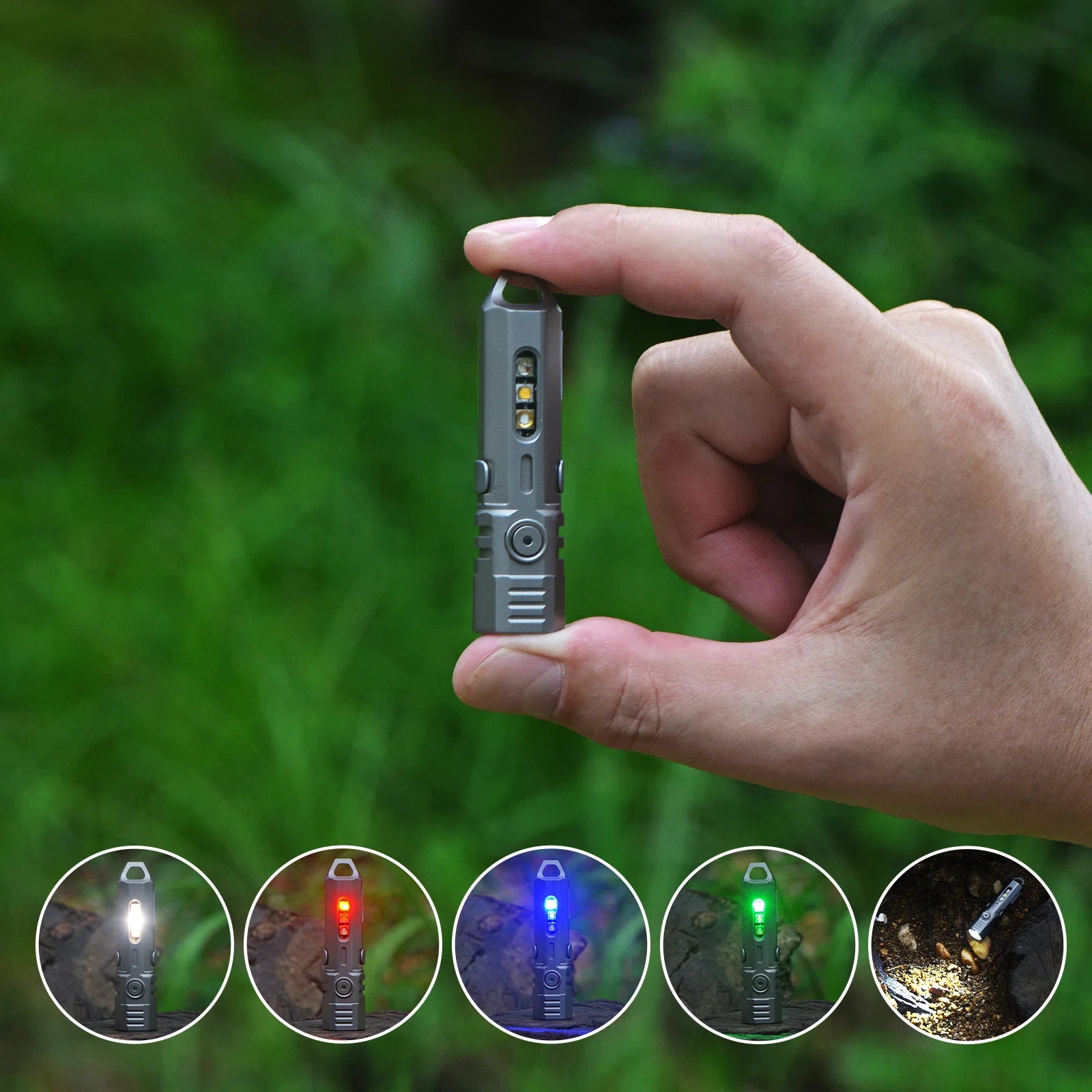 FIELDLUME T4 rechargeable titanium flashlight with Type-C charging detail