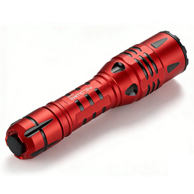 Fieldlume TAC30 Red 3000 Lumens Tactical LED Flashlight Tail Cap Switch View