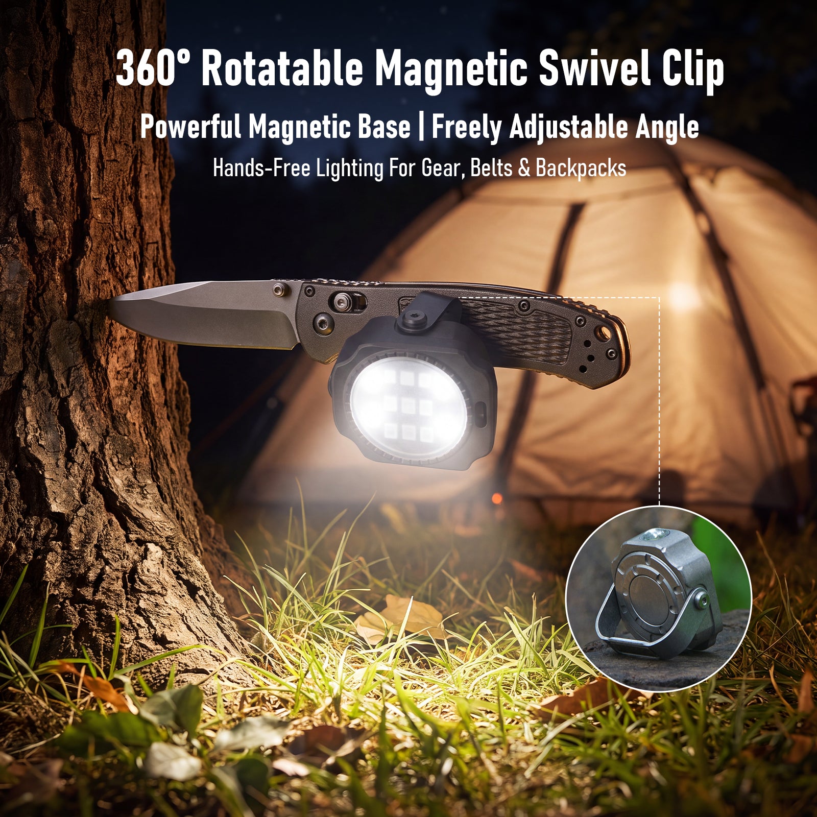 FIELDLUME T8 Titanium EDC Torch | 300LM Dual-Source | Magnetic Swivel Clip