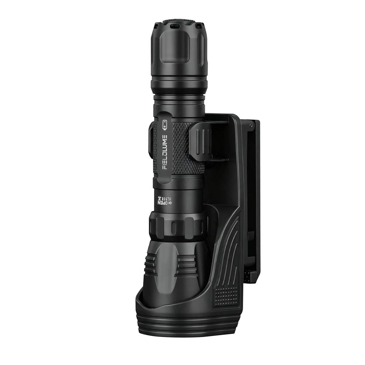 FIELDLUME HL1 tactical flashlight with W66 rotating belt clip