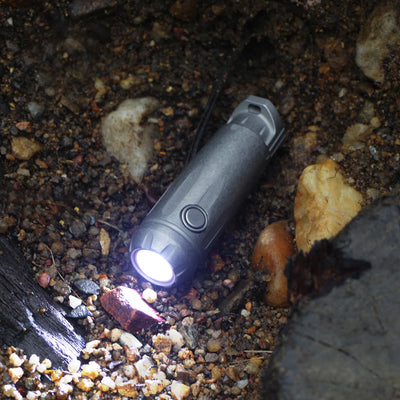 FIELDLUME T5 titanium flashlight with replaceable 10220 battery design