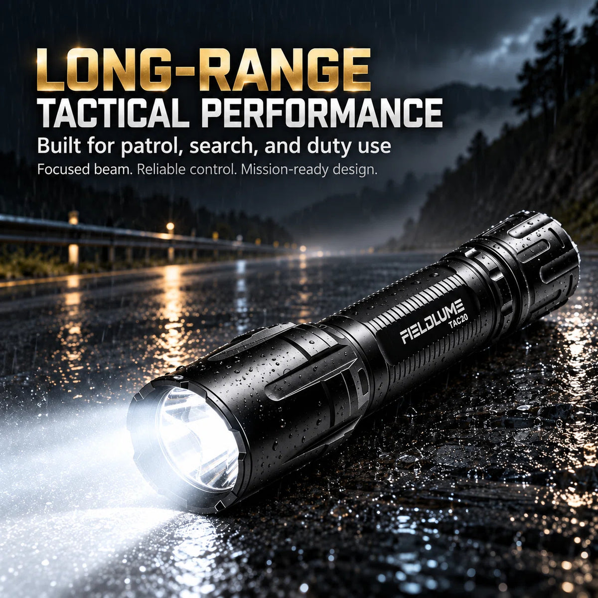 FIELDLUME TAC20 tactical flashlight  long range performance
