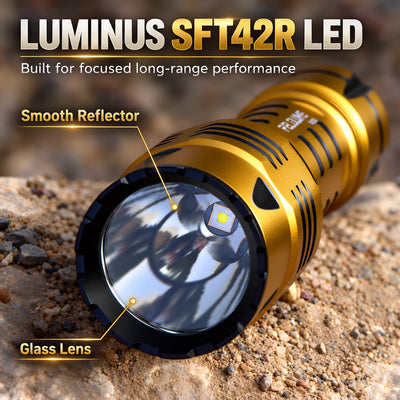 FIELDLUME TAC30 Gold Luminus SFT42R LED with smooth reflector and glass lens