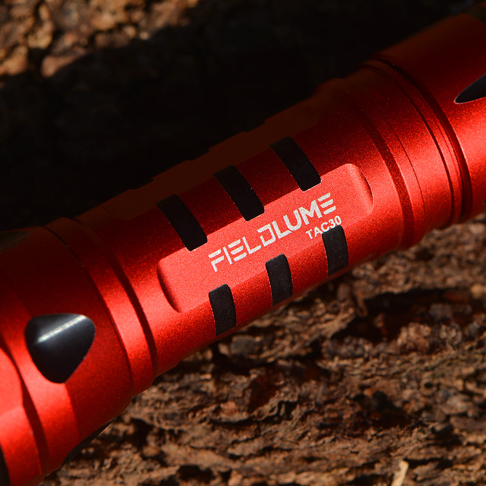 Fieldlume TAC30 Red Tactical LED Flashlight Logo View