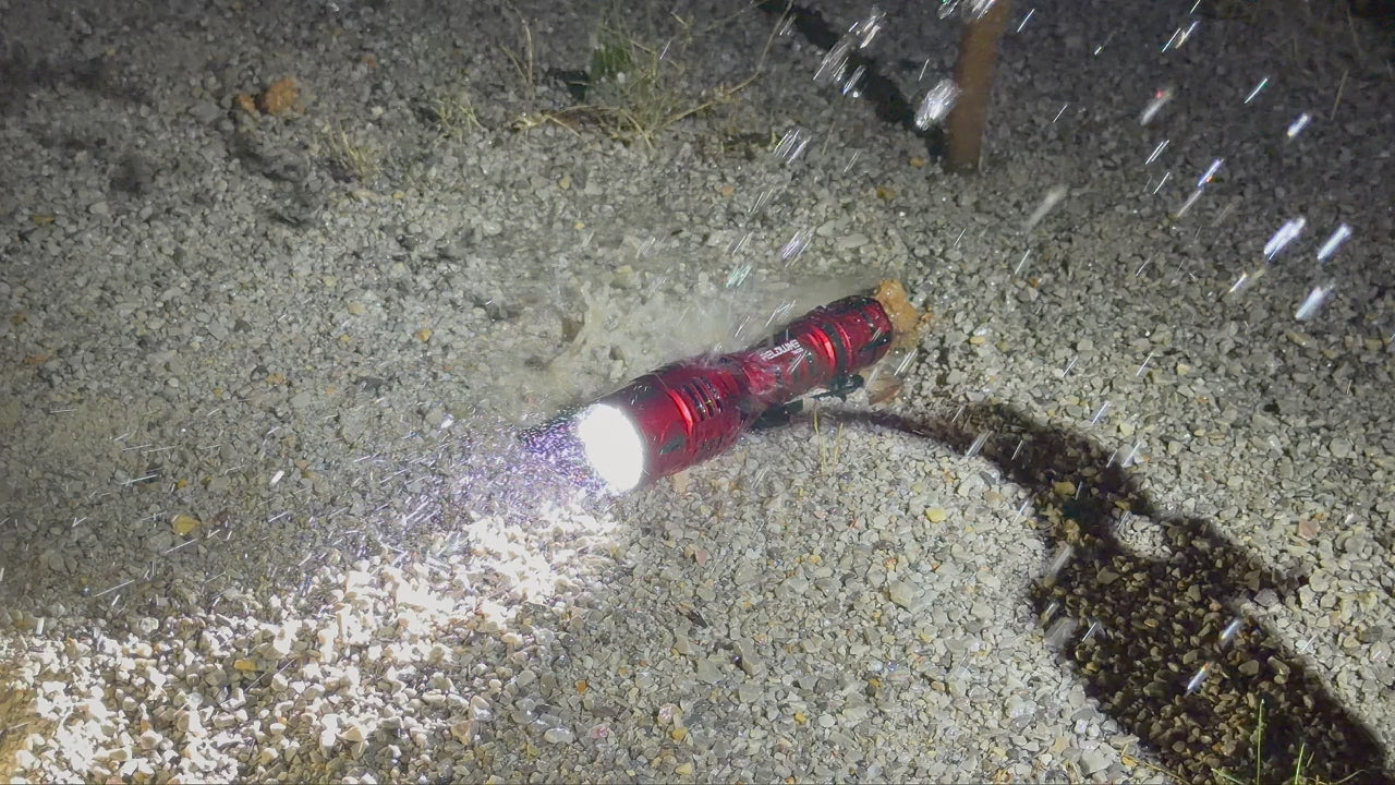 Load video: Fieldlume TAC30 Red Tactical Torch 2400LM – product video